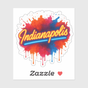 Indianapolis Neon Retro Colourful Paint Splash
