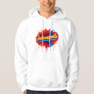Indianapolis Neon Retro Colourful Paint Splash Hoodie