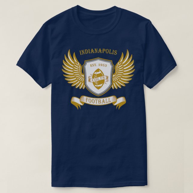 Indianapolis Shield and Wing Style T-Shirt (Design Front)