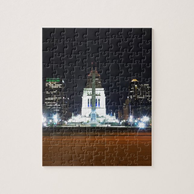 Indianapolis Skyline at Night Jigsaw Puzzle (Vertical)