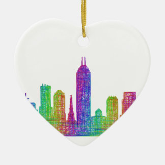 Indianapolis skyline ceramic tree decoration