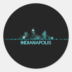 Indianapolis Skyline Classic Round Sticker