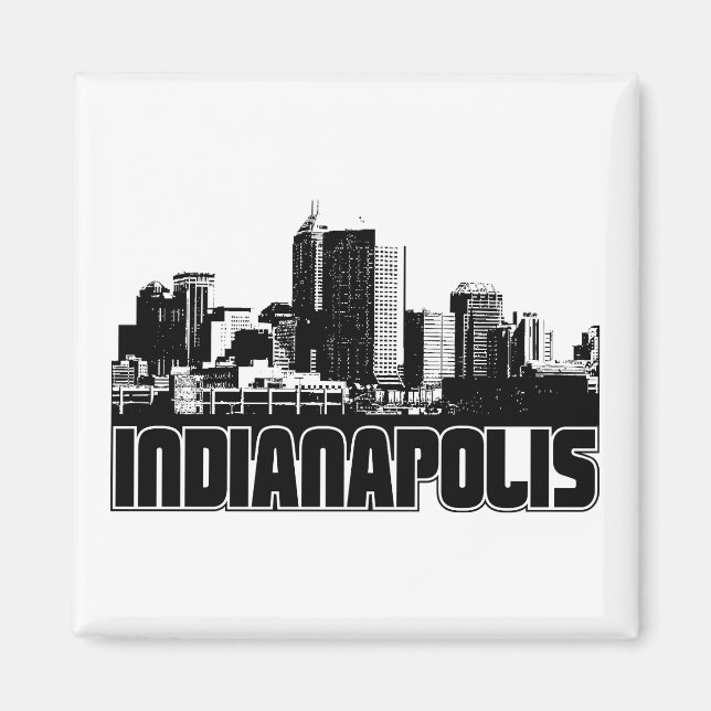 Indianapolis Skyline Magnet (Front)