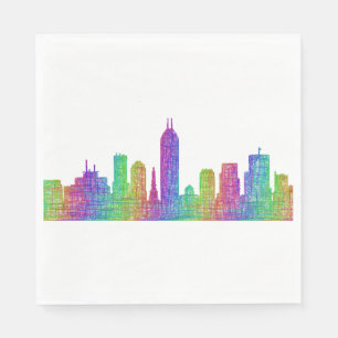 Indianapolis skyline napkin