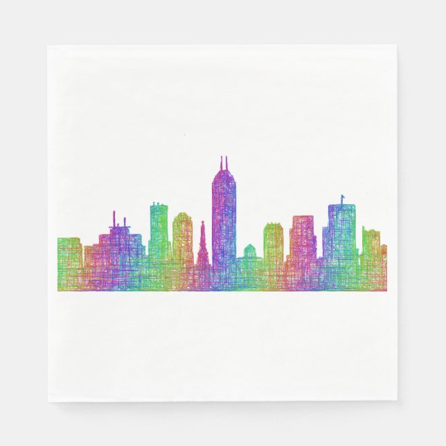 Indianapolis skyline napkin (Front)