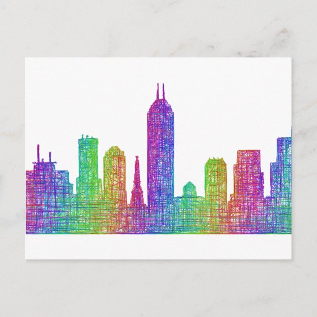 Indianapolis skyline postcard (Front)