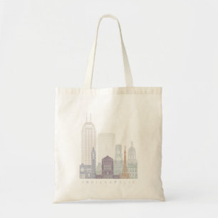 INDIANAPOLIS SKYLINE POSTER PASTEL TOTE BAG
