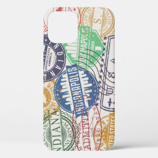 Indianapolis Stamps: Travel Seal Set. iPhone 12 Case