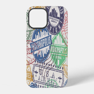 Indianapolis Stamps: Travel Seal Set. iPhone 12 Case