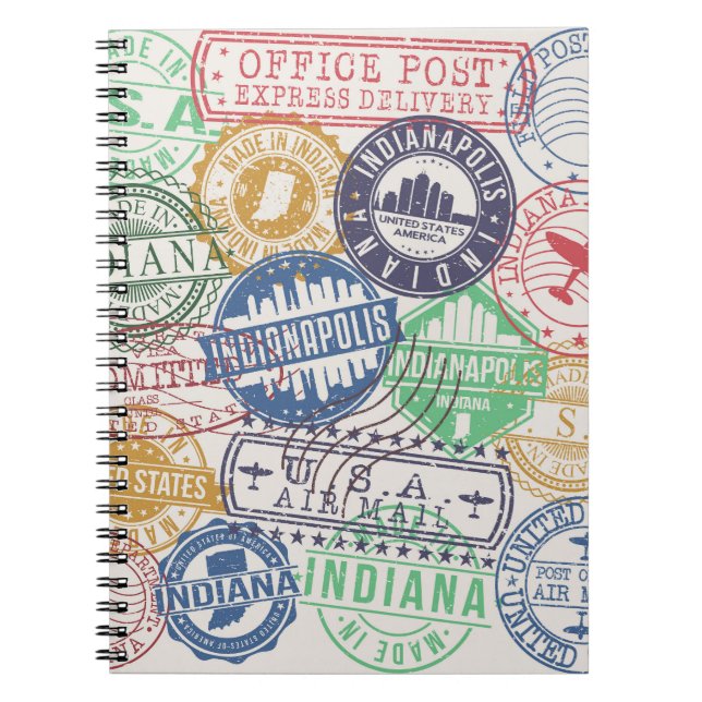 Indianapolis Stamps: Travel Seal Set. Notebook (Front)