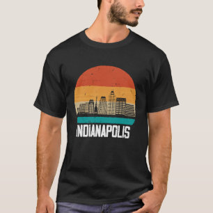 Indianapolis USA Retro Vintage Sunset Skyline Indi T-Shirt