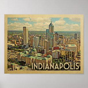 Indianapolis Vintage Travel Poster