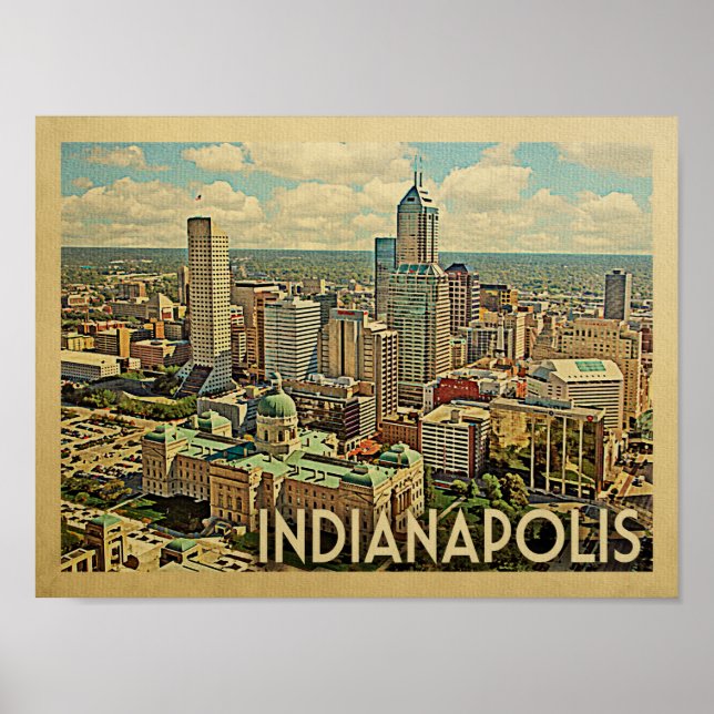 Indianapolis Vintage Travel Poster (Front)