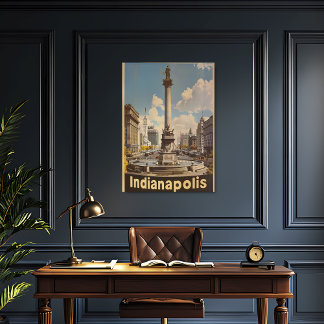 Indianapolis Vintage Travel Poster