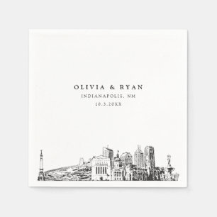 Indianapolis Wedding Minimalist Paper  Napkin