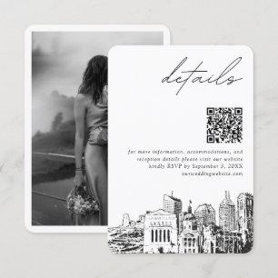 Indianapolis Wedding Modern Details QR Code Enclosure Card