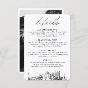 Indianapolis Wedding Vertical Details Enclosure Card