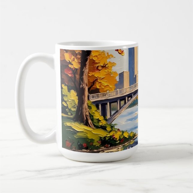 Indianapolis White Bridge Over the White River  Coffee Mug (Left)