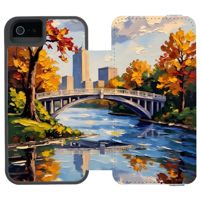 Indianapolis White Bridge Over the White River  Incipio iPhone Wallet Case (Folio Open)