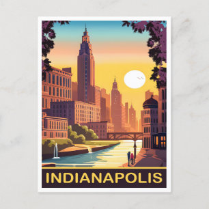 Indianapolis, White River, Indiana State, Travel Postcard