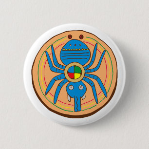 Indianer Native American Spinne spider 6 Cm Round Badge