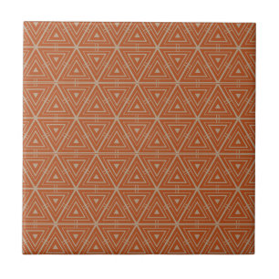IndianRed Geometric Pattern Ceramic Tiles