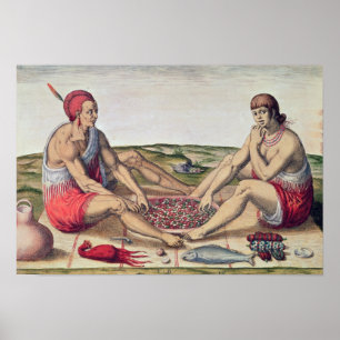 Indians eating a meal poster