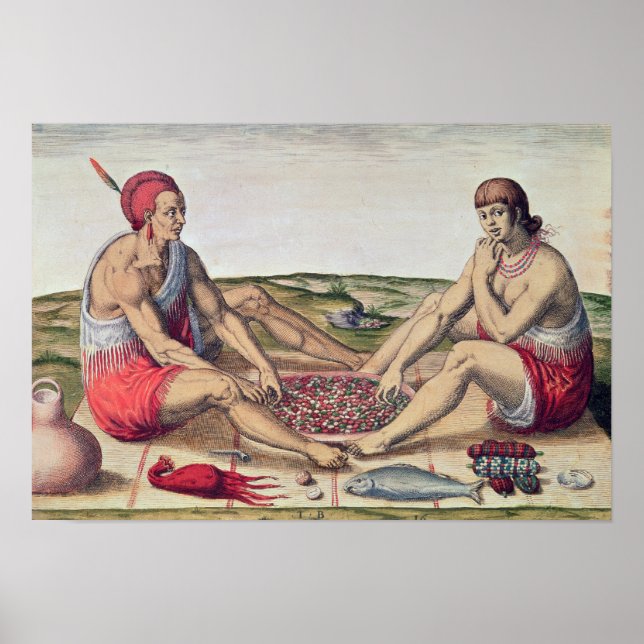 Indians eating a meal poster (Front)