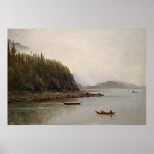 Indians Fishing Albert Bierstadt Poster