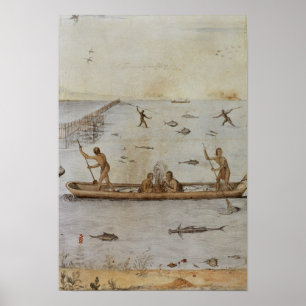 Indians Fishing Poster