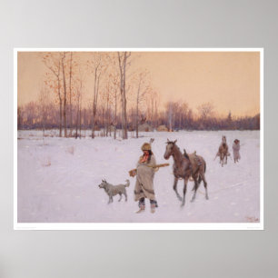 Indians in the Snow (0565A) Poster