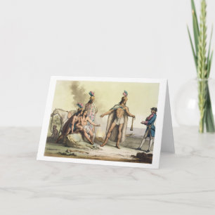 Indians of Patagonia, Chile, greeting a European t Card