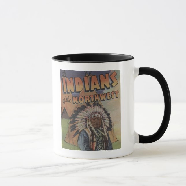 Indians of the Northwest - Indian Chief & Teepee Mug (Right)