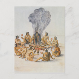 Indians round a Fire Postcard