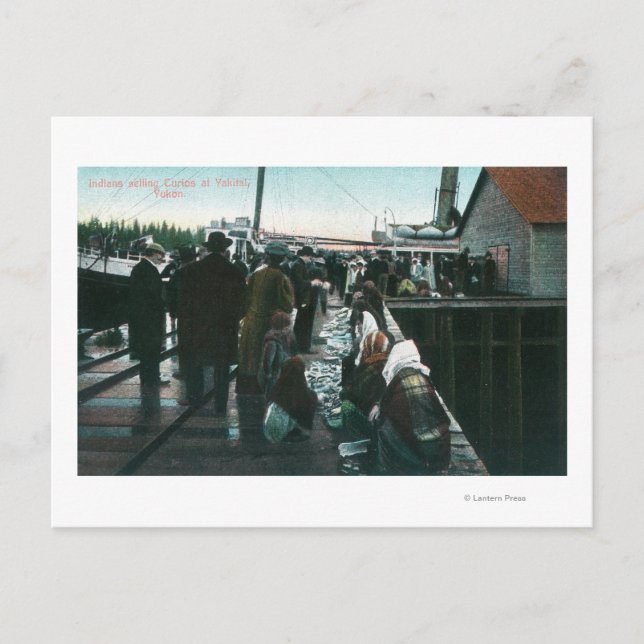 Indians Selling Curios at Yakital, Yukon Postcard (Front)