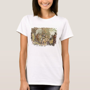 Indians trading with La Perouse in Canada (colour T-Shirt
