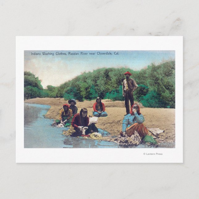 Indians Washing Clothes in the Russian River Postcard (Front)