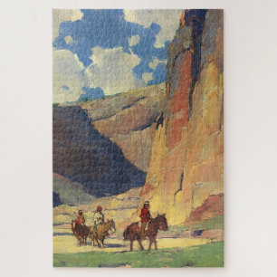 “IndiansThrough Canyon de Chelly” by Edgar Payne Jigsaw Puzzle