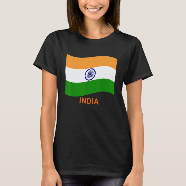 India's Bharat Indian Waving Flag T-Shirt (Front)