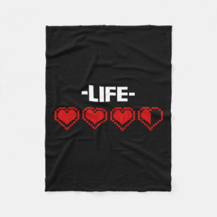 Indicator Heart 8 Bit Graphic Video Game Player Gi Fleece Blanket