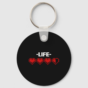 Indicator Heart 8 Bit Graphic Video Game Player Gi Key Ring