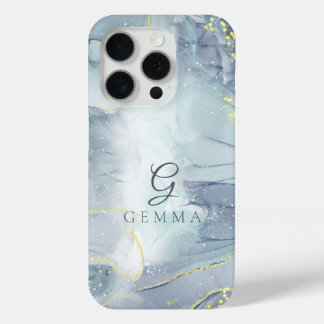 Indicolite Gold Glitter Watercolor Customisable iPhone 15 Pro Case