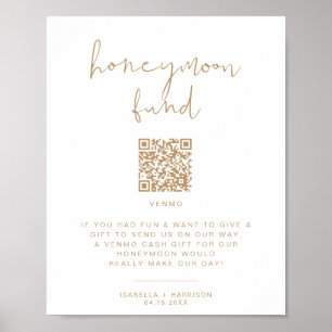 INDIE Beige Boho Honeymoon Fund Wedding Sign