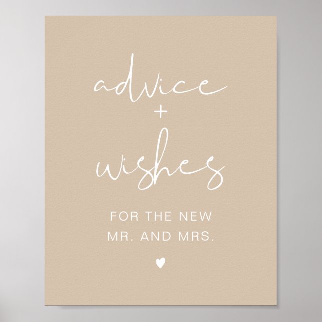 INDIE Bohemian Beige Advice & Wishes Sign (Front)