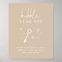 INDIE Bohemian Beige Bubble Send Off Wedding Sign