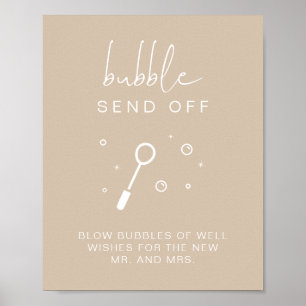INDIE Bohemian Beige Bubble Send Off Wedding Sign