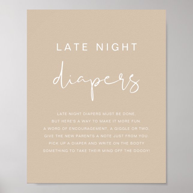 INDIE Bohemian Beige Late Night Diapers Game  Poster (Front)