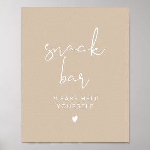 INDIE Bohemian Beige Modern Snack Bar Poster