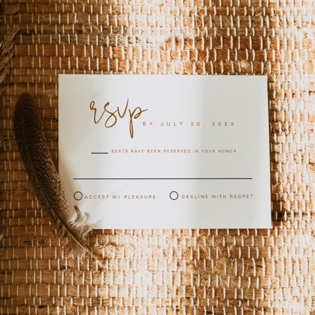 INDIE Bohemian Beige Terracotta Wedding RSVP Card (Creator Uploaded)