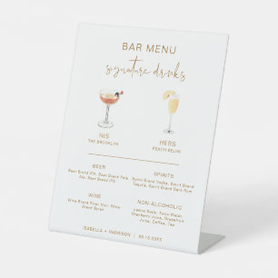 INDIE Bohemian Cocktail Signature Drink Bar Menu Pedestal Sign